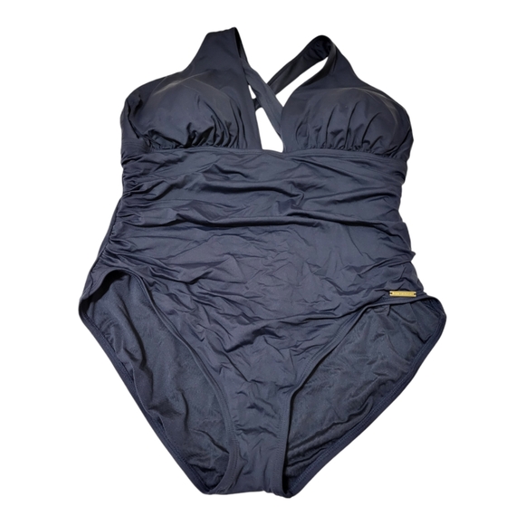 One Piece Women Bathsuit Size 22W Wide Strap X Back Swimwear - Picture 1 of 10